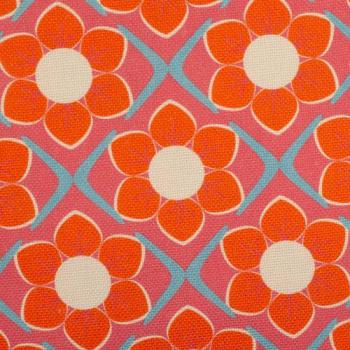 Baumwollcanvas Rocha Retro Blumen orange/pink by Swafing